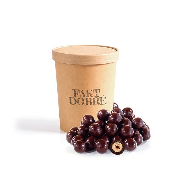 FAKT DOBRÉ kelímek Lískové ořechy v HOŘKÉ čoko 100 g